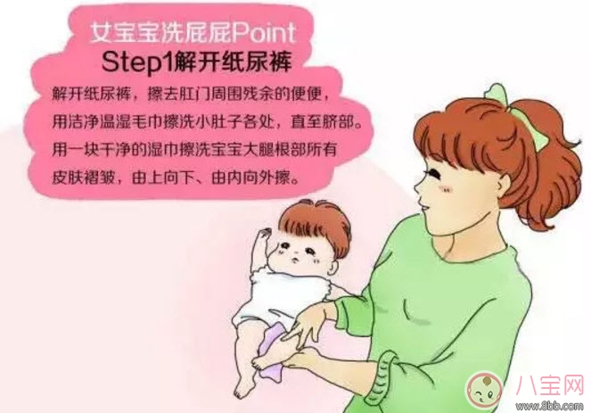 新生兒女寶寶私處護理圖解 女嬰兒私處護理方法