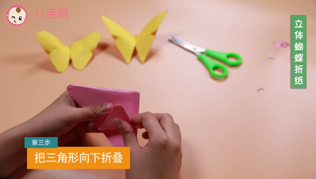立體蝴蝶折紙視頻   立體蝴蝶折紙步驟圖解