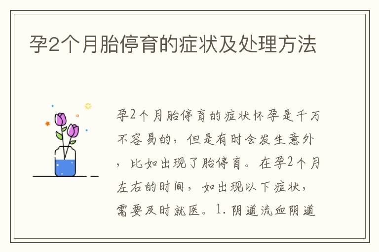 孕2個月胎停育的癥狀及處理方法