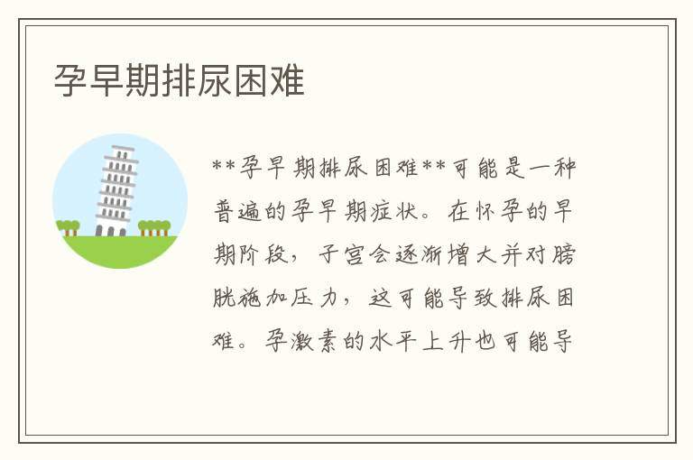孕早期排尿困難
