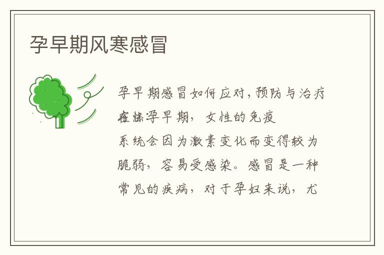 孕早期風寒感冒