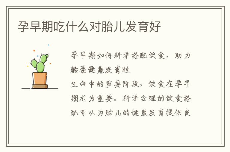 孕早期吃什么對胎兒發(fā)育好