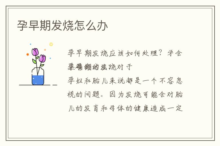 孕早期發燒怎么辦