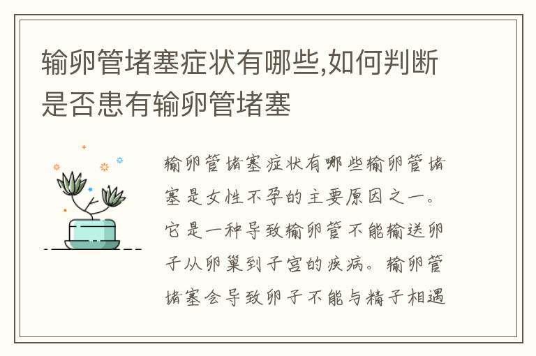 輸卵管堵塞癥狀有哪些,如何判斷是否患有輸卵管堵塞