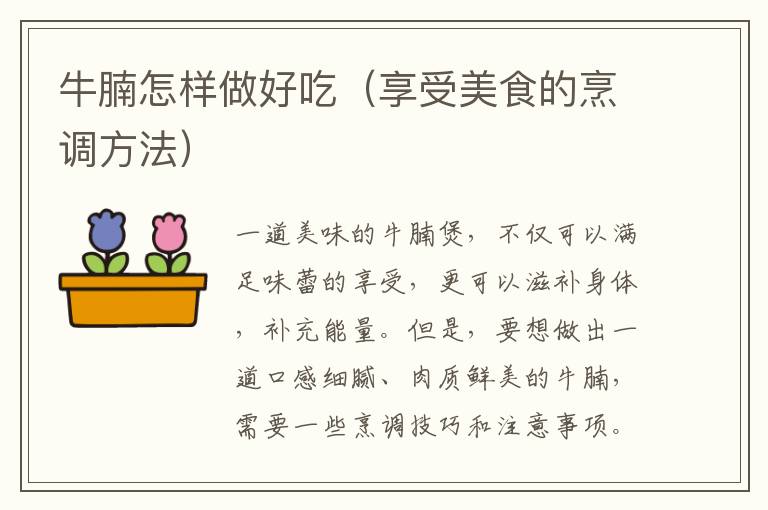 牛腩怎樣做好吃（享受美食的烹調(diào)方法）