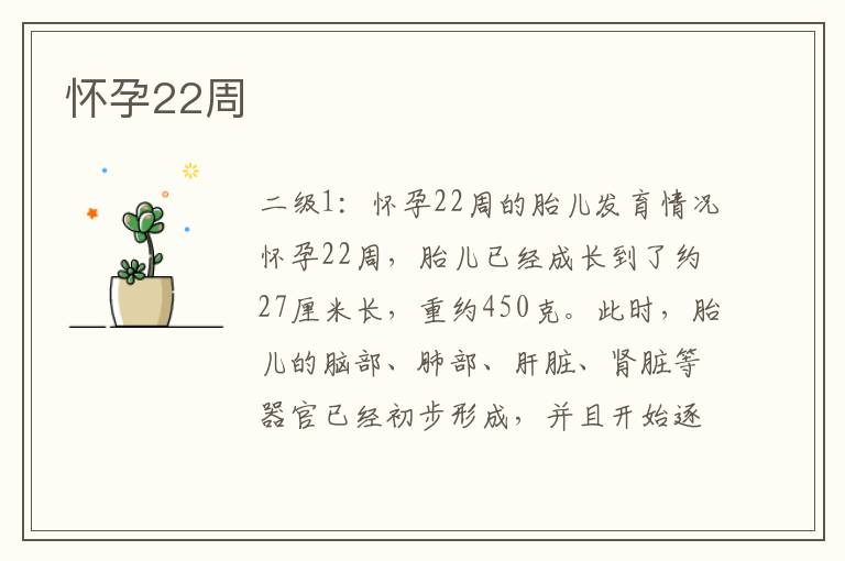 懷孕22周