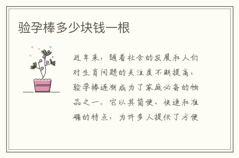 驗孕棒多少塊錢一根
