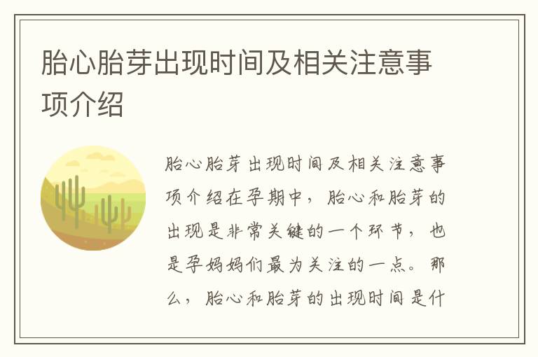 胎心胎芽出現(xiàn)時間及相關注意事項介紹