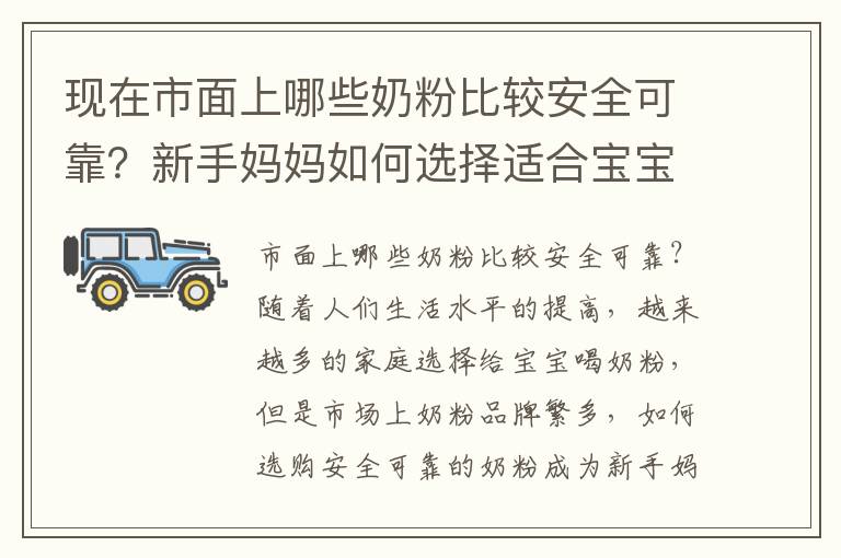 現(xiàn)在市面上哪些奶粉比較安全可靠？新手媽媽如何選擇適合寶寶的奶粉？