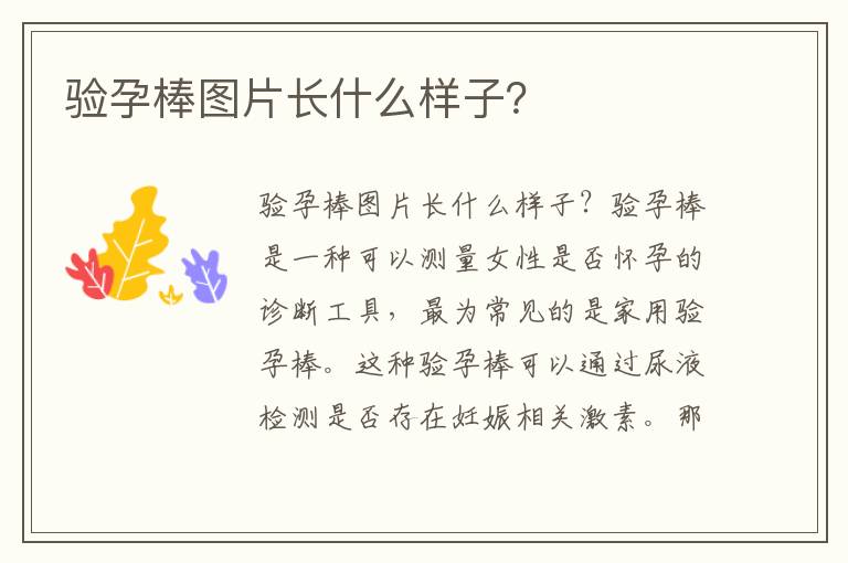 驗孕棒圖片長什么樣子？