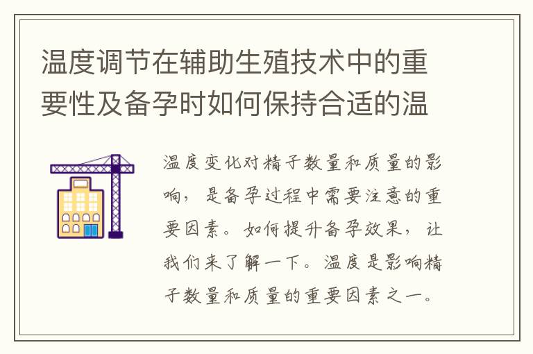 溫度調(diào)節(jié)在輔助生殖技術(shù)中的重要性及備孕時如何保持合適的溫度環(huán)境與胚胎發(fā)育的關(guān)系