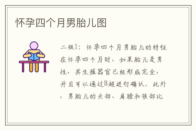 懷孕四個月男胎兒圖