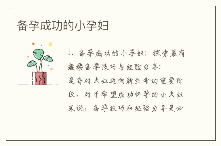 備孕成功的小孕婦