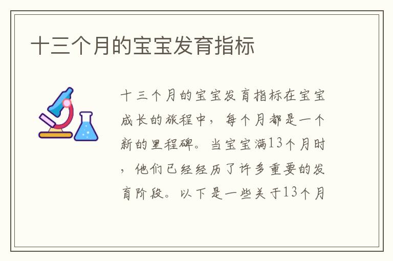 十三個月的寶寶發育指標