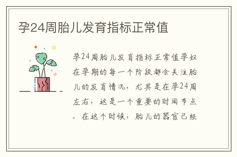 孕24周胎兒發(fā)育指標正常值